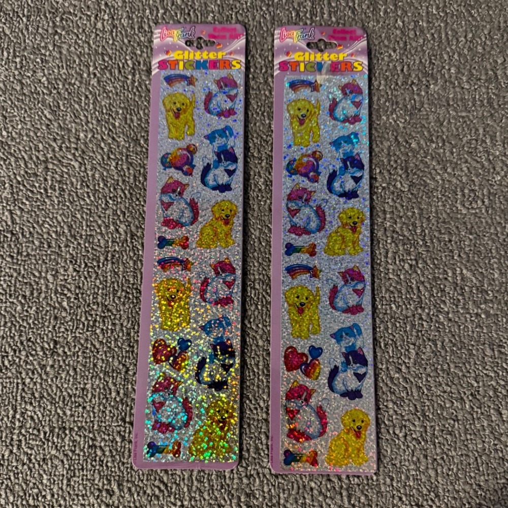 Vintage Lisa Frank Glitter Stickers‎ 2 PK Prismatic Puppies Kittens P495 USA NEW